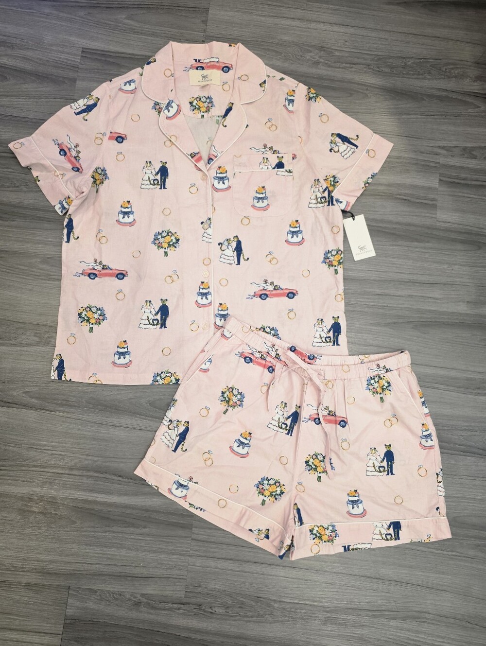 $148 Printfresh Short PJ Set in Happily Ever After Sz Medium - Picture 2 of 8